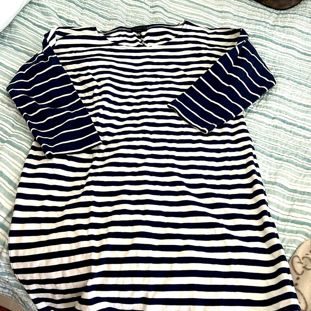 Jcrew🩵xl 3/4 sleeve striped colorblock shift🩵